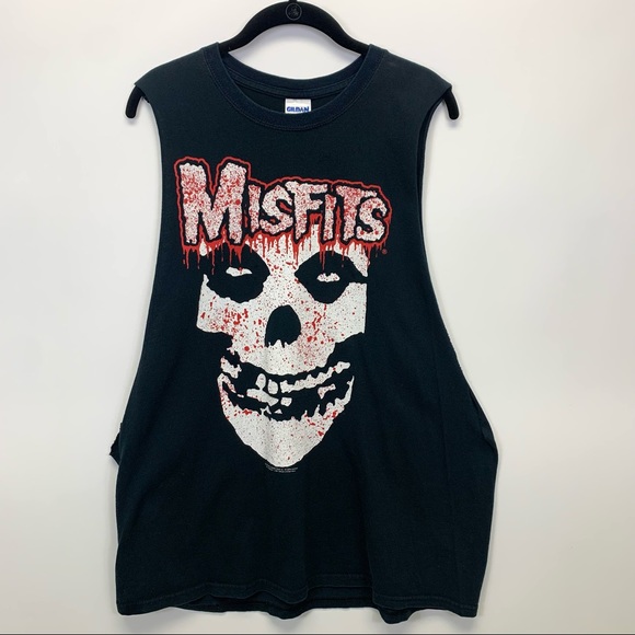 Gildan Other - Misfits cutout DIY muscle T-shirt fiend club 2008 Horror Pink Band Tshirt